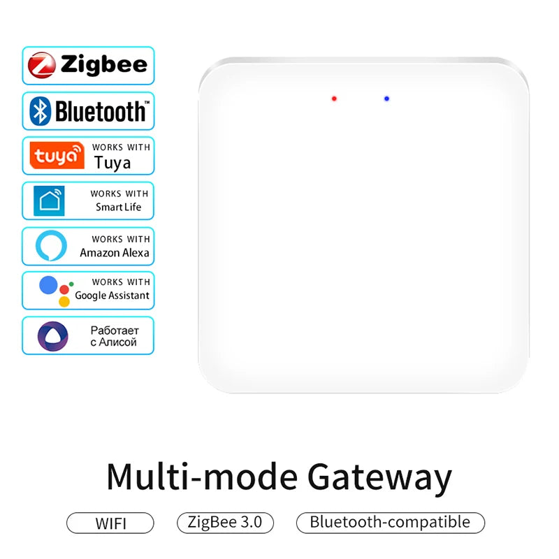 Tuya Multimode Gateway Zigbee Wifi Bluetooth Hub Wireless Smart Home Remote Controller Bridge Voice Control Alexa Google Home