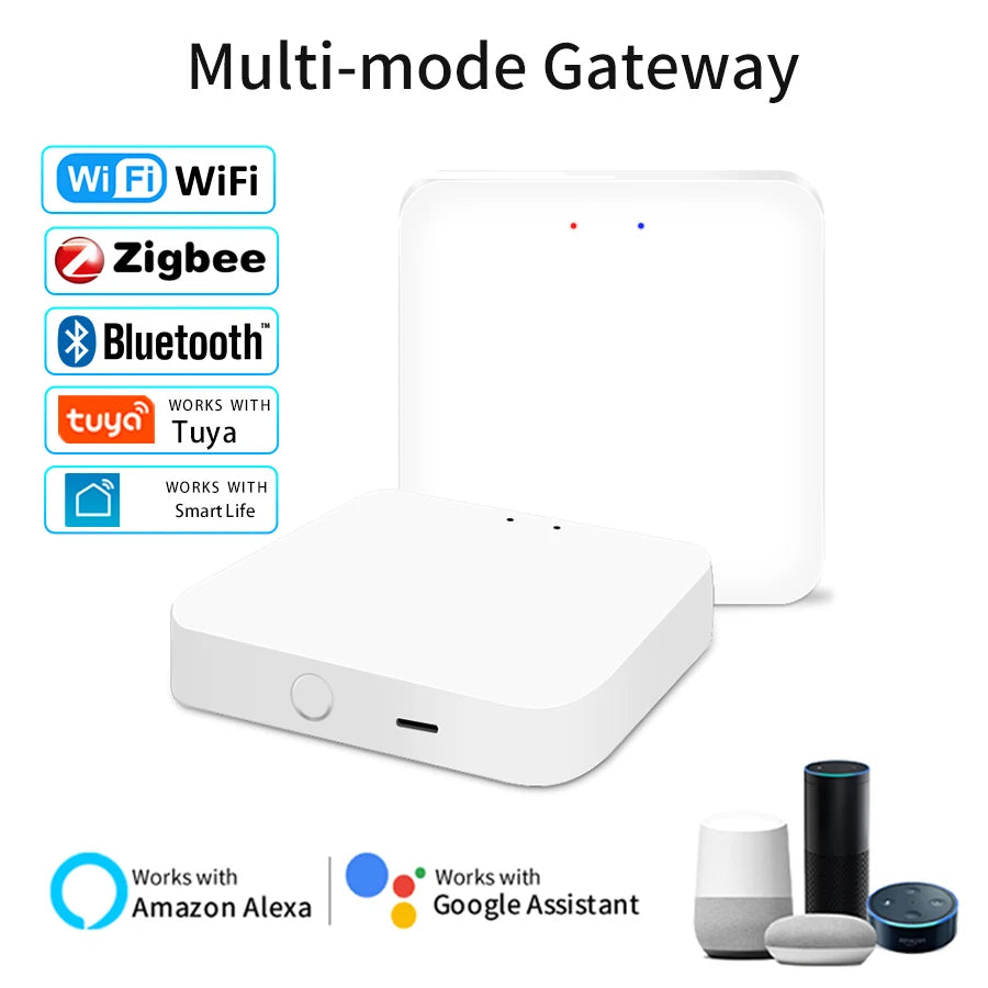 Tuya Multimode Gateway Zigbee Wifi Bluetooth Hub Wireless Smart Home Remote Controller Bridge Voice Control Alexa Google Home