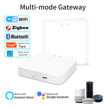 Tuya Multimode Gateway Zigbee Wifi Bluetooth Hub Wireless Smart Home Remote Controller Bridge Voice Control Alexa Google Home