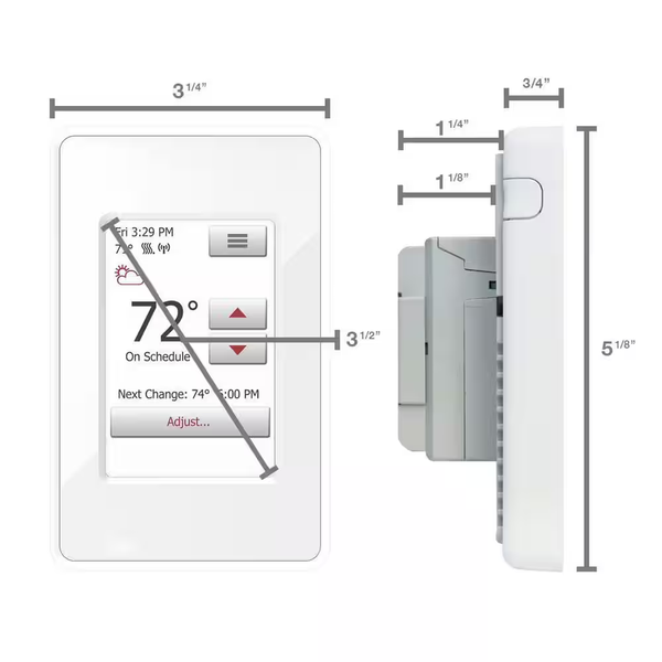 120-Volt/240-Volt Programmable WIFI Enabled Smart Touch Thermostat with Floor Sensor