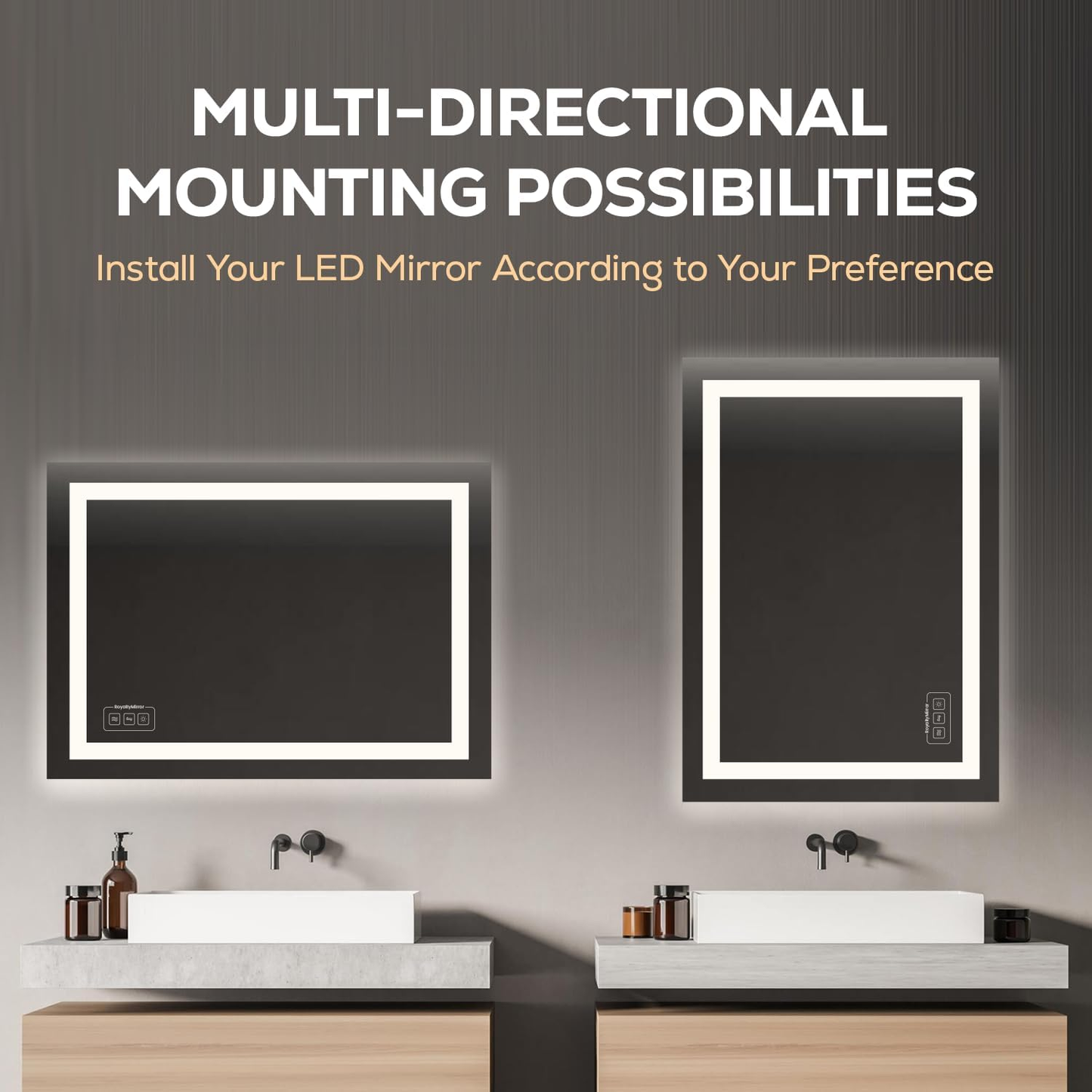 LED Bathroom Mirror - Backlit & Front Lighted Bathroom Vanity Mirror - Stepless Dimmable, Smart Memory (24" X 36")