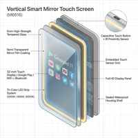 Vertical Smart Mirror Touch Screen Bathroom Vanity Waterproof Tempered Glass Rectangle Mirror with Apps LED Lighting Makeup — How It Works