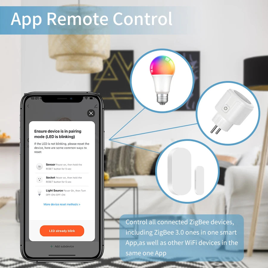 Tuya Multimode Gateway Zigbee Wifi Bluetooth Hub Wireless Smart Home Remote Controller Bridge Voice Control Alexa Google Home