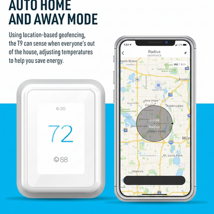 T9 WIFI Smart Thermostat, Smart Room Sensor Ready, Touchscreen Display, Alexa and Google Assist