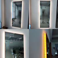 Smart Mirror Touch Screen Built for Modern Bathrooms, Waterproof Tempered Glass, LED Lighting, App Integration