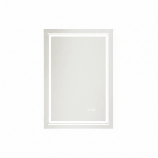 24X32 LED Mirror for Bathroom with Front and Backlit Light up Digital Mirrors for Wall,Anti Fog,Stepless Dimmable,Tempered Silver Glass Smart Vanity Mirror for Bathroom