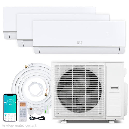 AC Blast Pro 38000 BTU 3 Zone 20 SEER2 Mini Split AC with Heater Pump