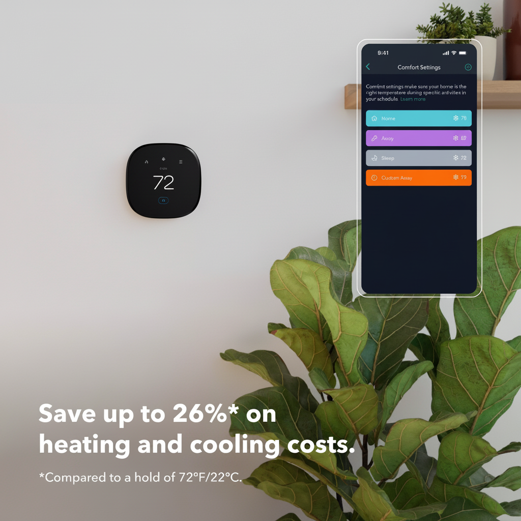 Smart Thermostat Enhanced: Energy Star Certified, Compatible with Alexa & Google Assistant, 3-Year Warranty