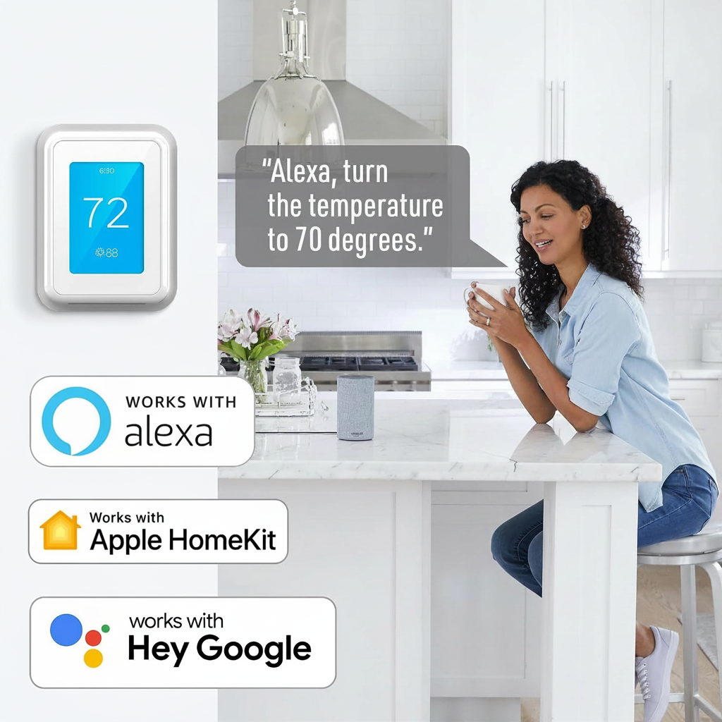 T9 WIFI Smart Thermostat, Smart Room Sensor Ready, Touchscreen Display, Alexa and Google Assist